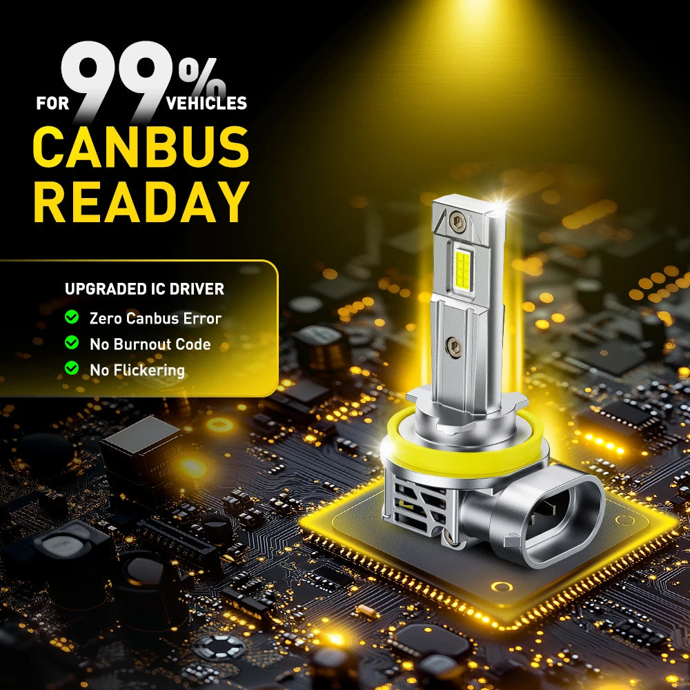 H11 H8 LED Headlight Bulbs – 30000 Lumens, 6500K Cool White, IP68 - image 4