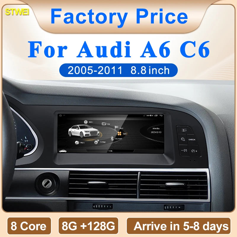 8.8" Touchscreen Audi A6 2005-2011 GPS CarPlay Android Auto
