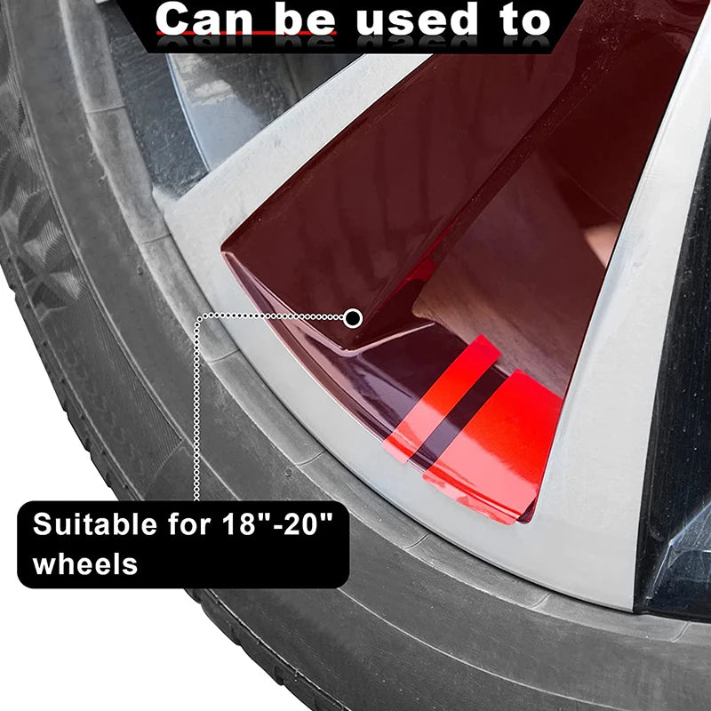 Reflective Wheel Rim Stripe Stickers, 7x10 cm Racing Decals