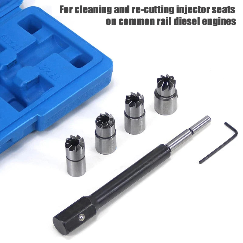 Diesel Injector Seat Cutter Tool Kit - Carbon Cleaner Reamer Set - image 3