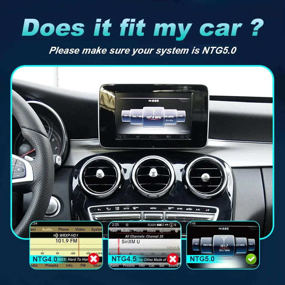 Wireless CarPlay & Android Auto Screen for Mercedes C-Class 2015-2018 - image 3