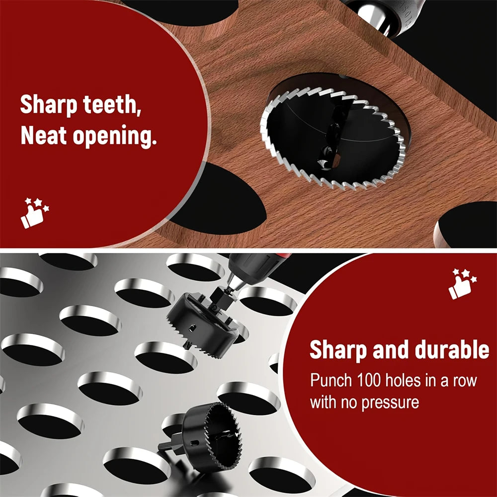 11-Piece Woodworking Hole Saw Kit 19–64mm (3/4" to 2-1/2")