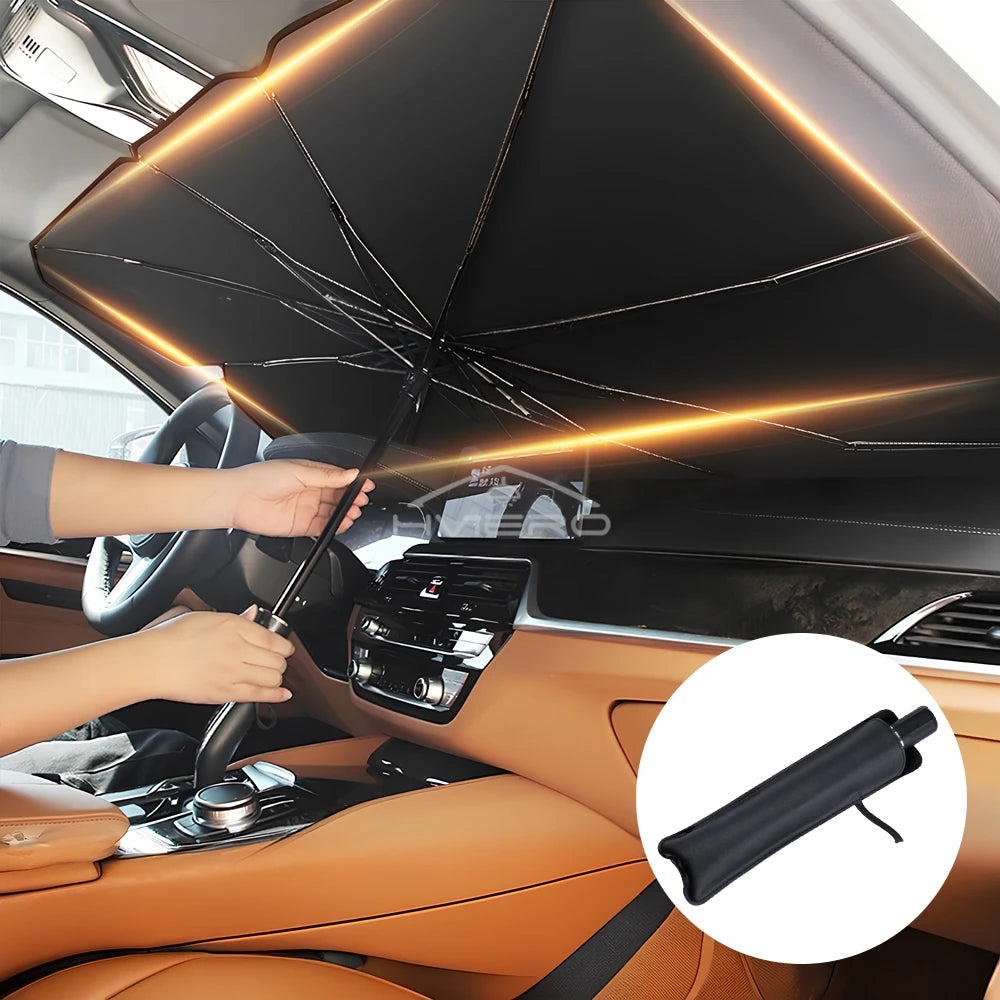 Foldable Car Windshield Sunshade - UV Protection & Easy Storage - image 3
