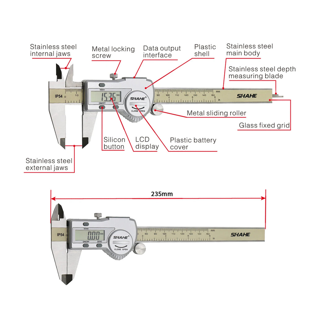 Digital Caliper 0-150mm Stainless Steel Electronic Vernier Gauge - image 19