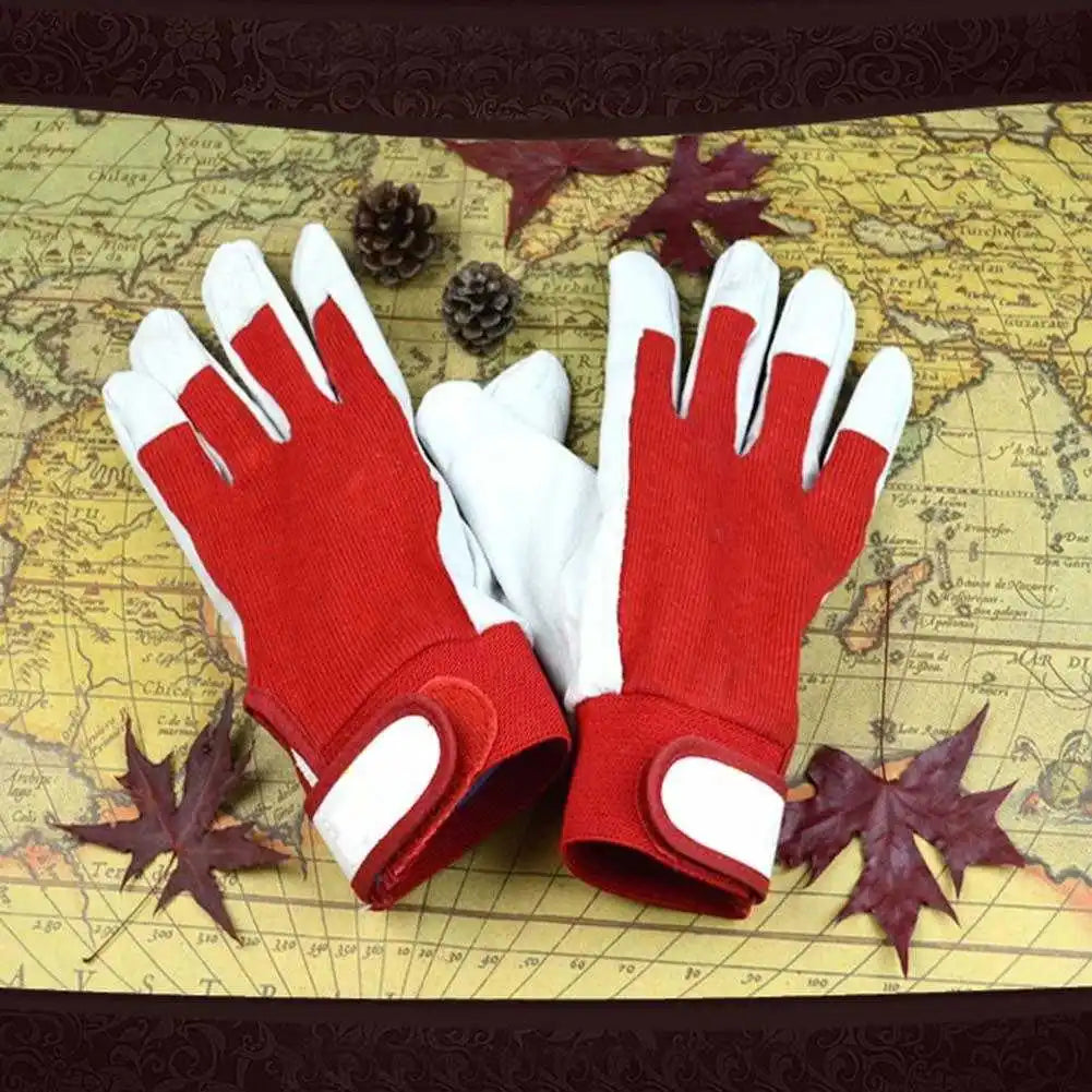 1pair Mechanic Work Glove Leather Welding Coat Heavy Industrial Glove Red White Heavy Sports Protective Gloves Sport Glove