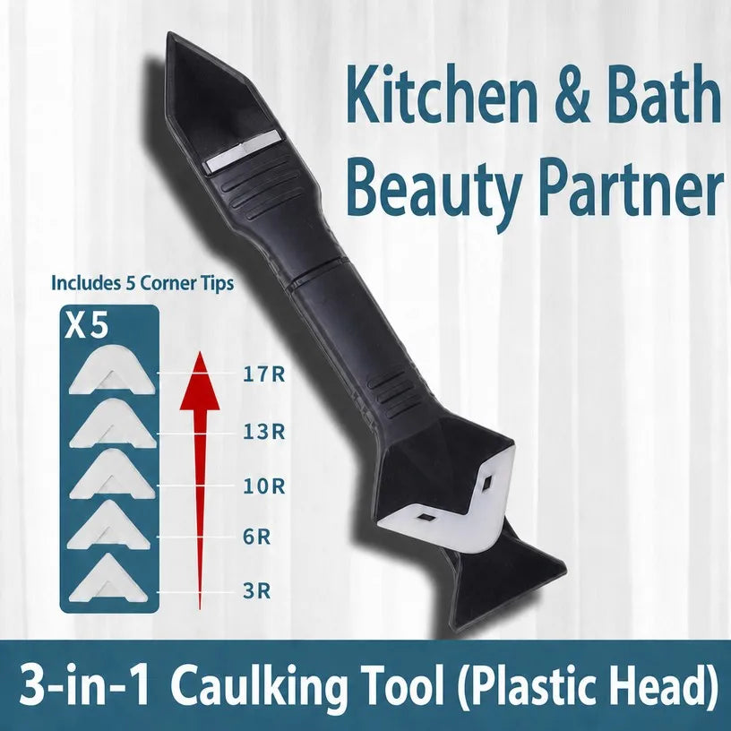 5-in-1 Silicone Caulking Tool & Caulk Remover Scraper for Bathroom & Kitchen