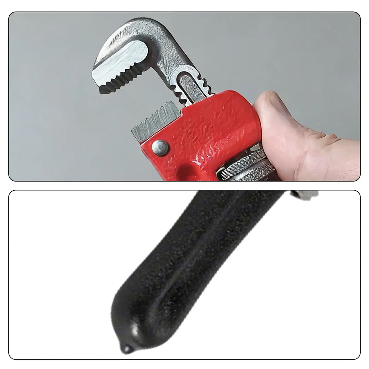 【6" Heavy-Duty Pipe Wrench】Adjustable Chromium-Vanadium Plumber Wrench – Floating Hook Jaw I-Beam Handle Red