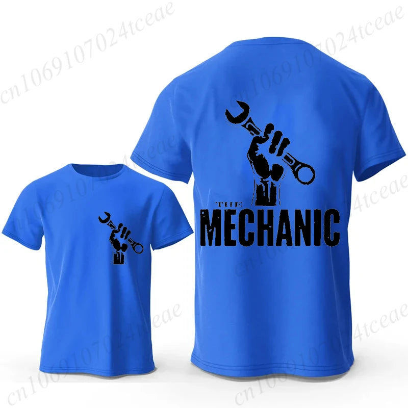 Mechanic Graphic T Shirt Retro Car Repair Garage Worker Print T-Shirts Short Sleeve Casual Streetwear Fashion Tops Tee Gift