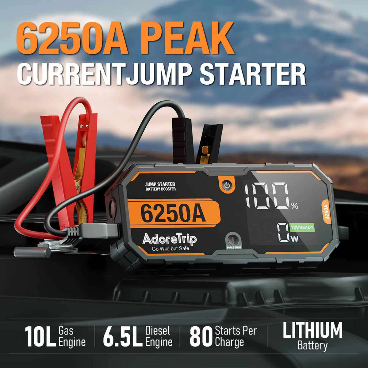 6250A Portable Jump Starter for Car, SUV, Truck & Power Bank - image 2