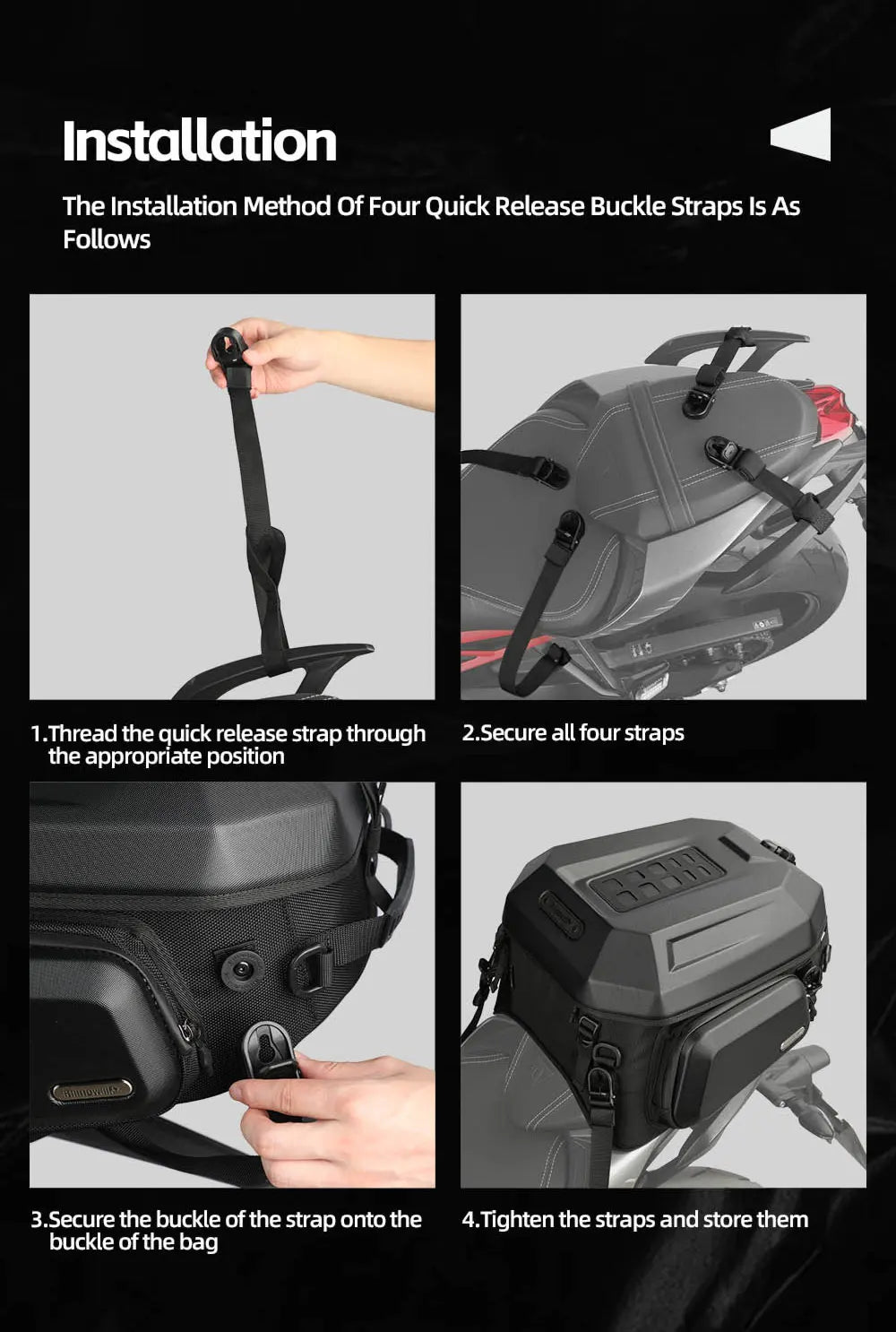 Rhinowalk 23-35L Hardshell Waterproof Motorcycle Tail Box - image 23