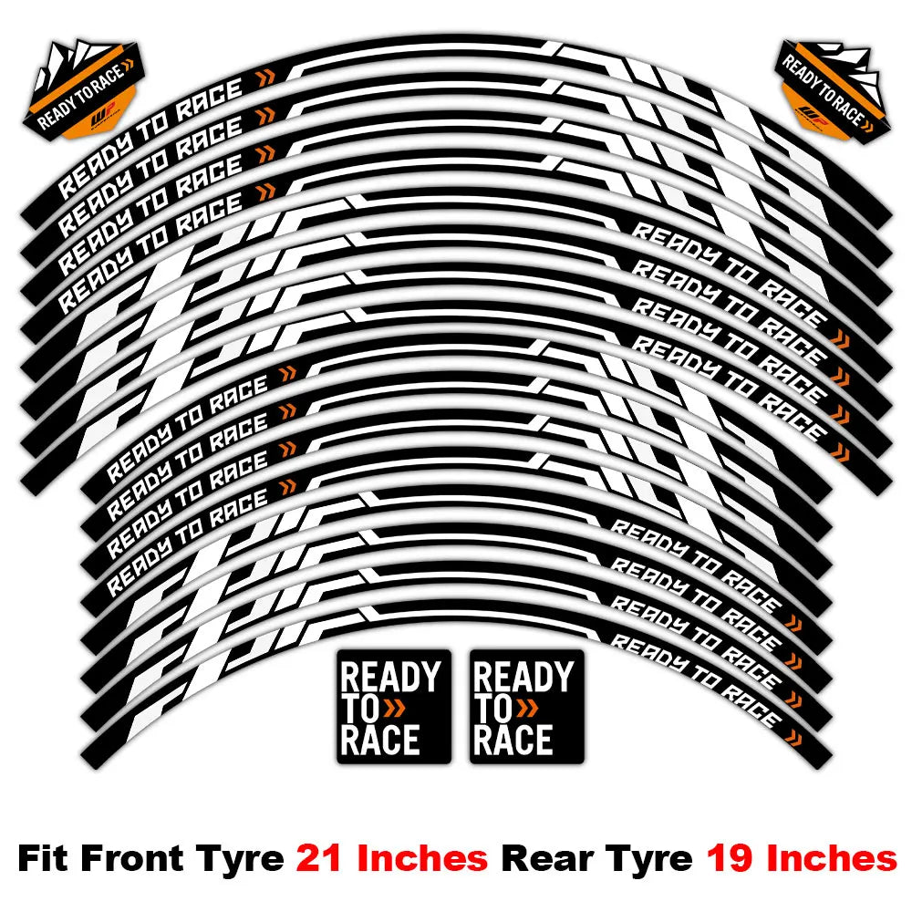 Reflective Motorcycle Rim Decal Stripe, 17-21 Inch Wheels