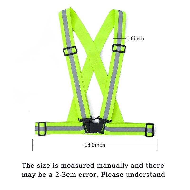 Reflective Safety Vest, Adjustable Straps for Jogging, Cycling and Walking