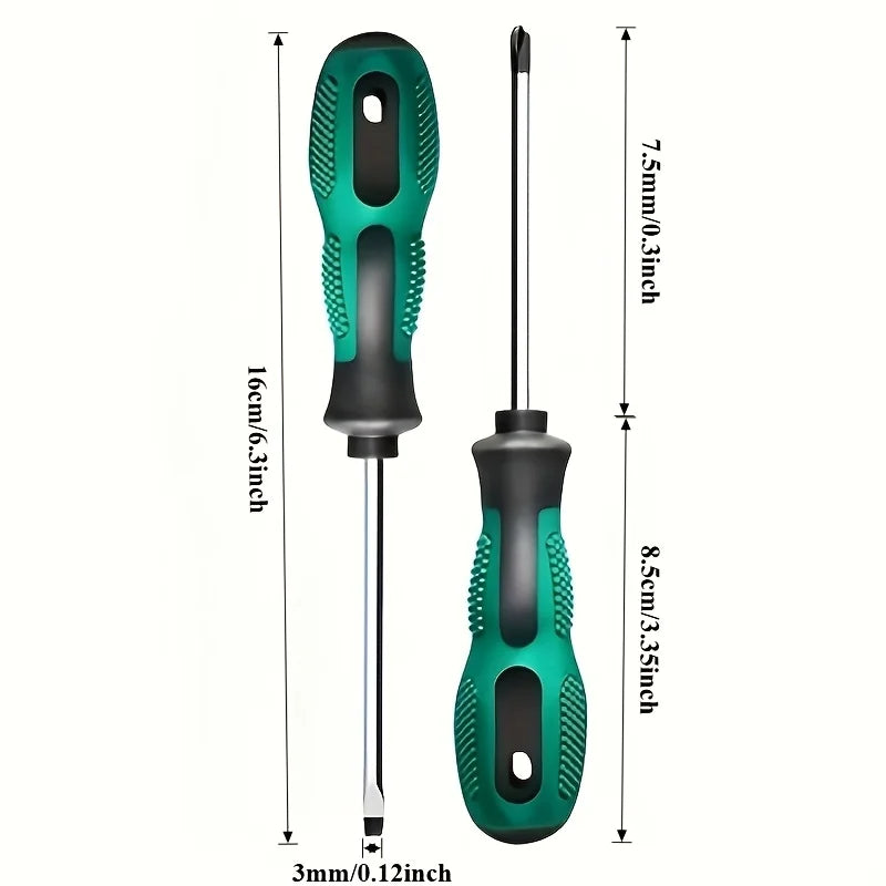 An ergonomic magnetic screwdriver set, including cross-head and flat-head types, designed to be anti-static with strong magnetic