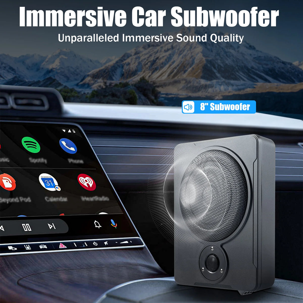 8 Inch 200W Slim Under-Seat Powered Subwoofer