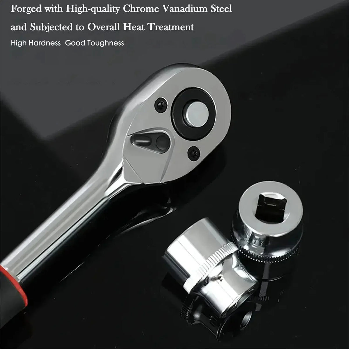 1/4" Ratchet Socket Wrench Set for Car, Motorcycle & Bicycle Repairs - image 3