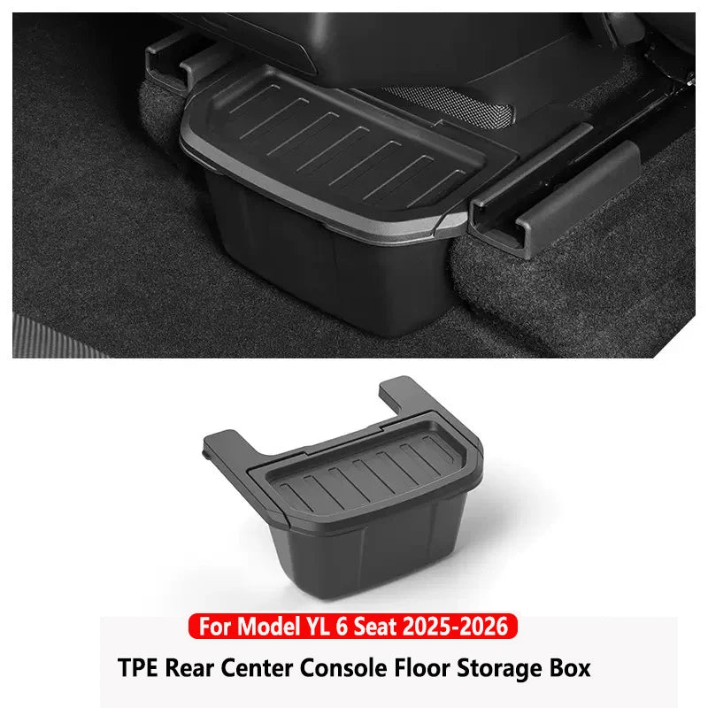 Rear Center Console Storage Box with Lid for Tesla Model Y L (2025-2026)