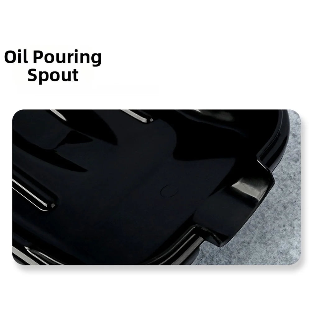 2.5L Oil Drain Pan For Motorcycle And Car Leakproof PP Plastic Oil Collection Tray With Spout Black