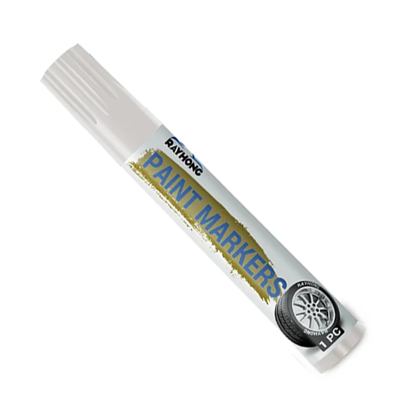 White Tire Paint Marker Pen, Waterproof for Rubber, Metal and Glass