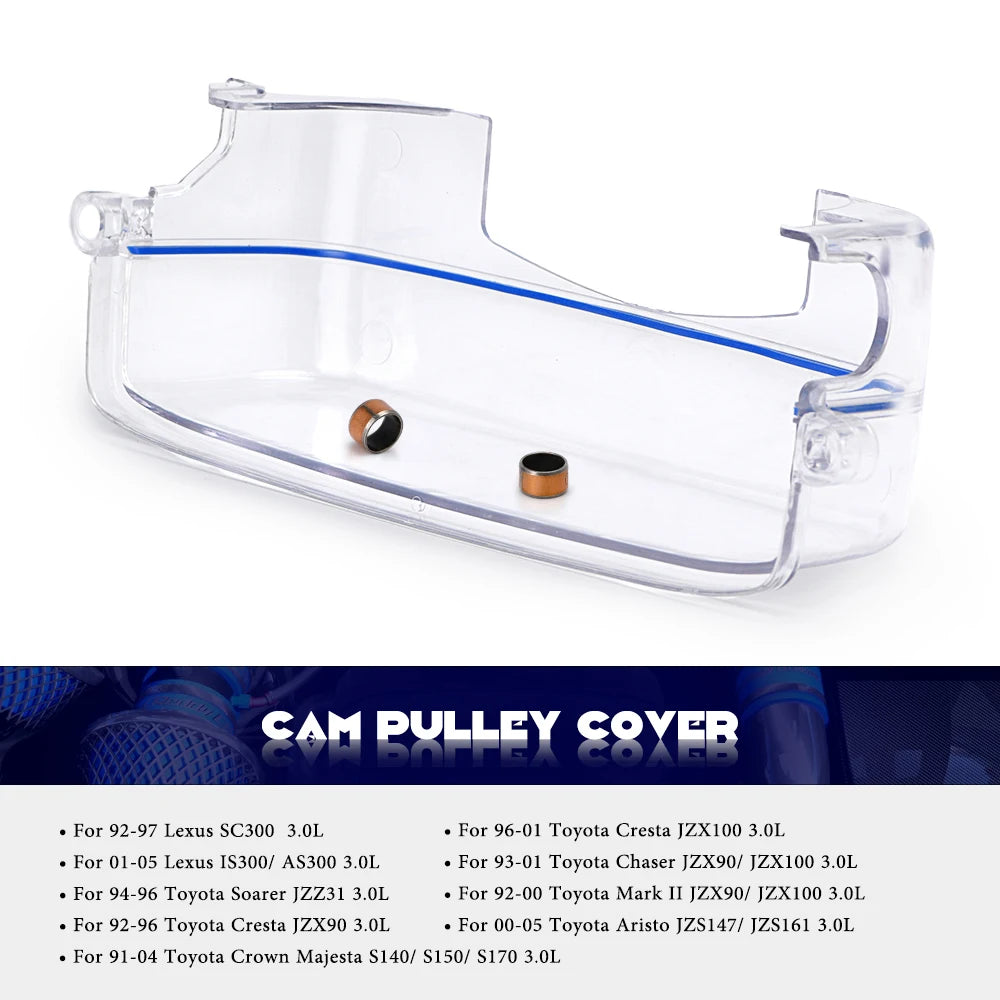 Clear Cam Pulley Timing Belt Cover for 2JZ Non-VVTi, Fits Toyota Supra, Aristo, Lexus SC300, IS300