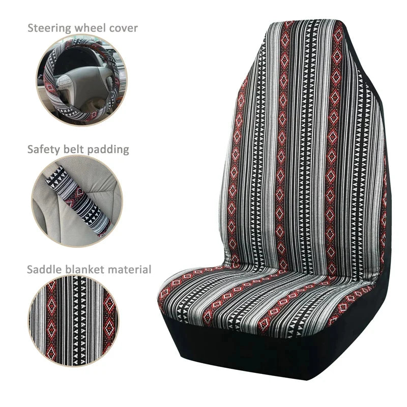Baja Blanket Car Seat Cover Set with Steering Wheel Cover