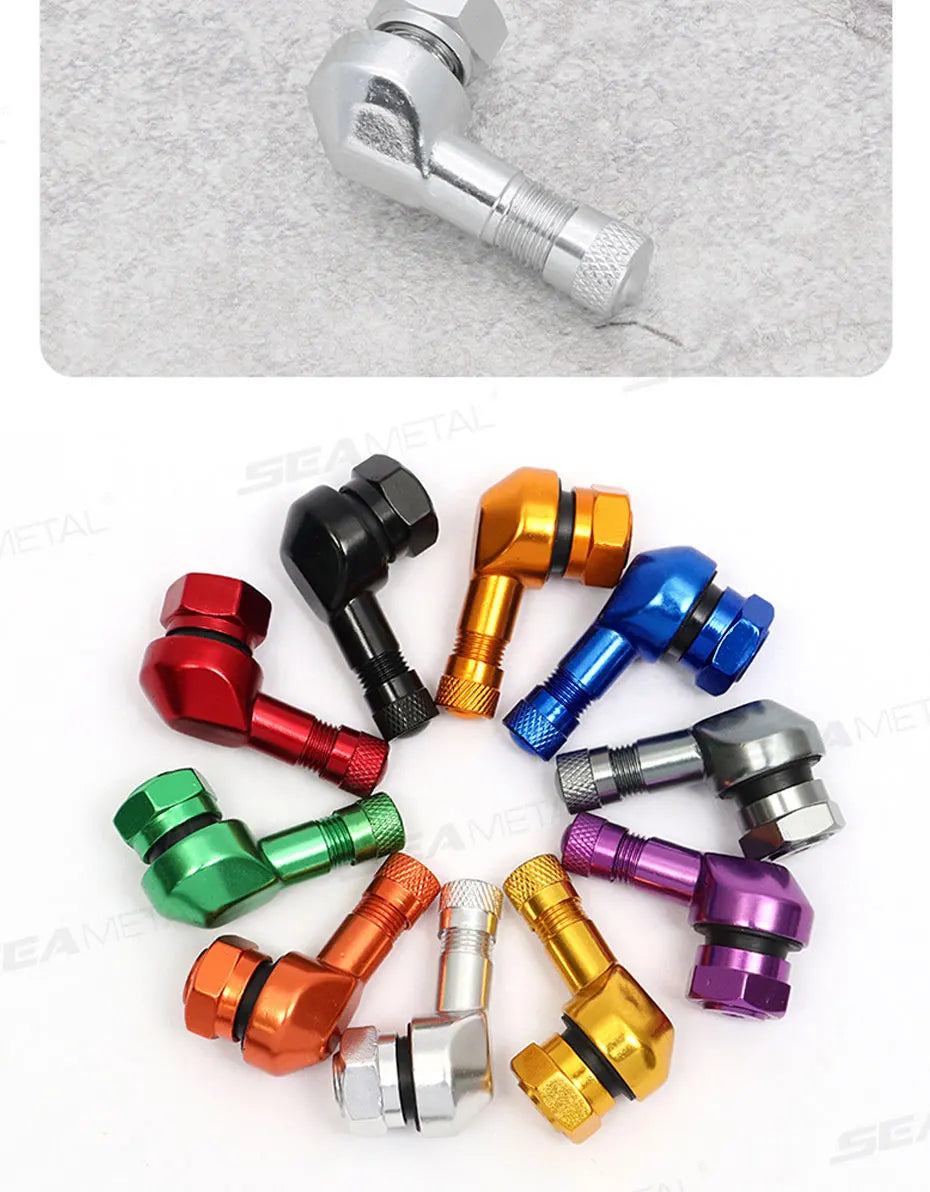 Universal Motorcycle 90° Tubeless Tire Valve Stem - CNC Aluminum 2PC - image 18