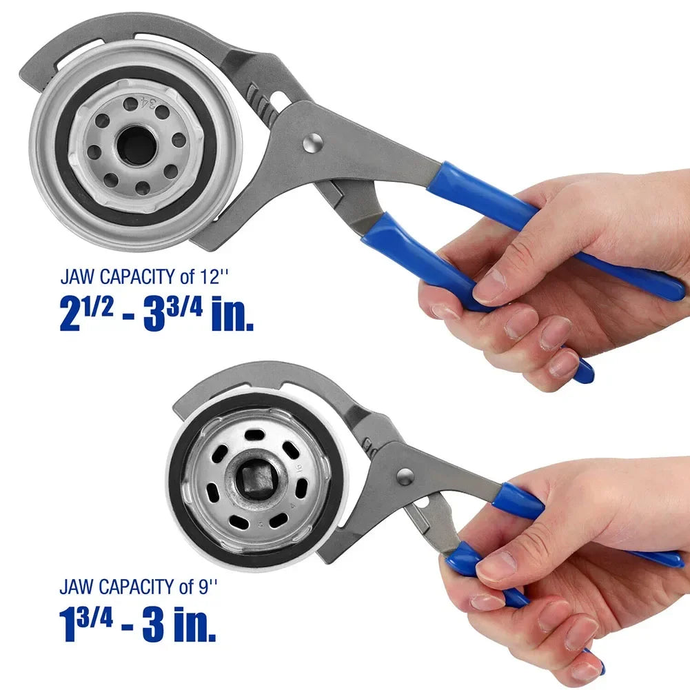 9/12 Inch Oil Filter Pliers Wrench Clamp Type Adjustable Removal Tool