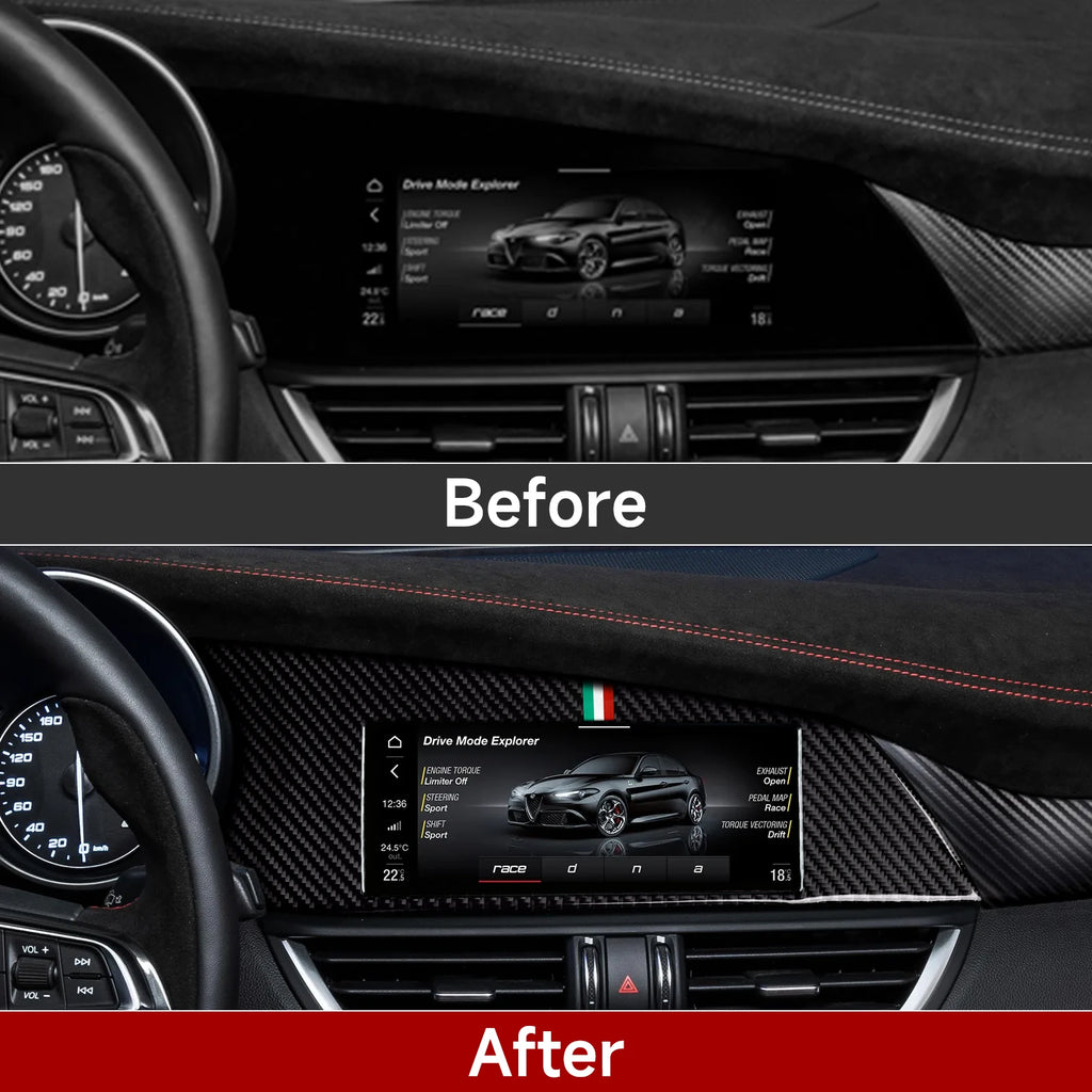 Carbon Fiber Interior Trim Stickers for Alfa Romeo Giulia and Stelvio