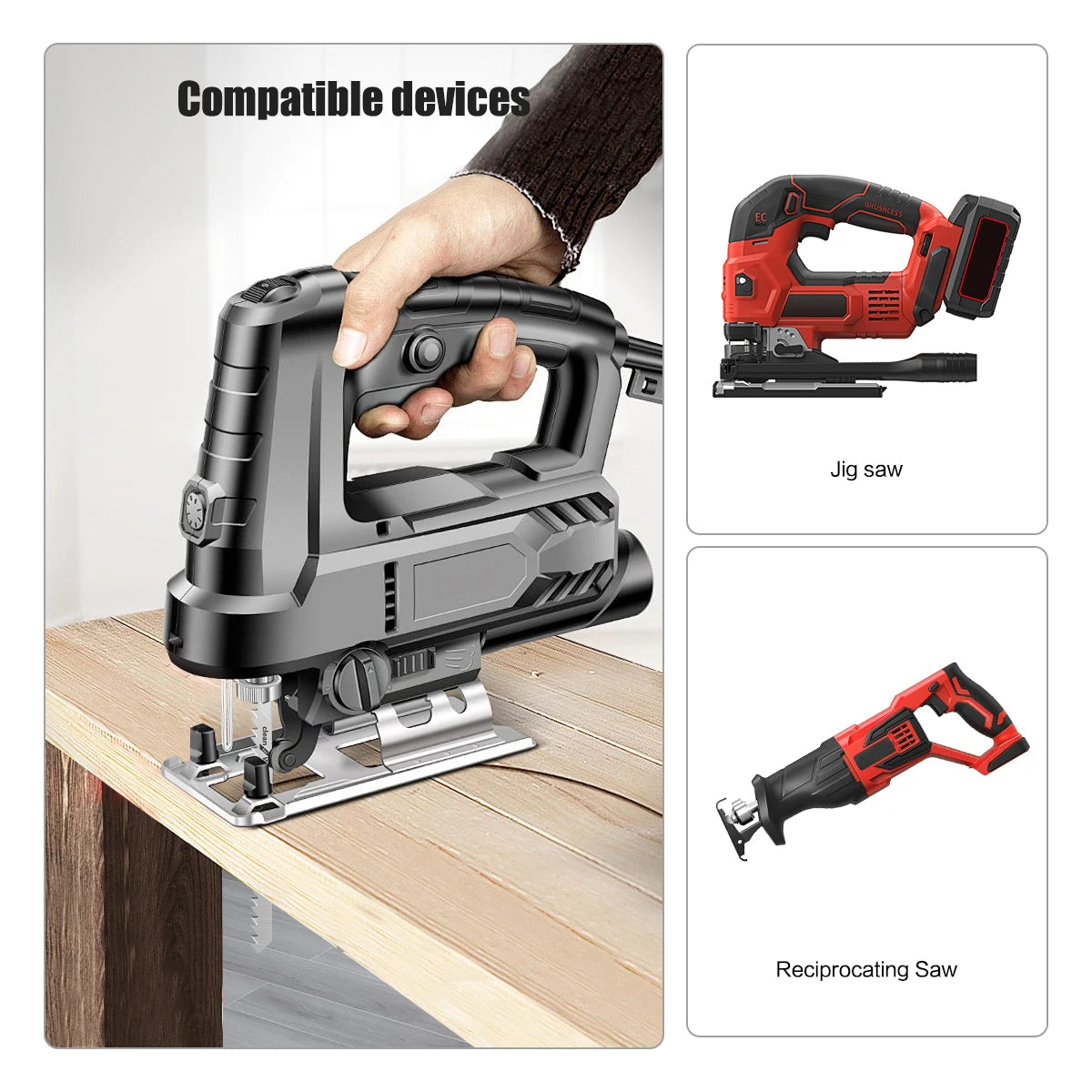 5-Piece Reciprocating Jigsaw Blades – HCS T-Shank Assorted