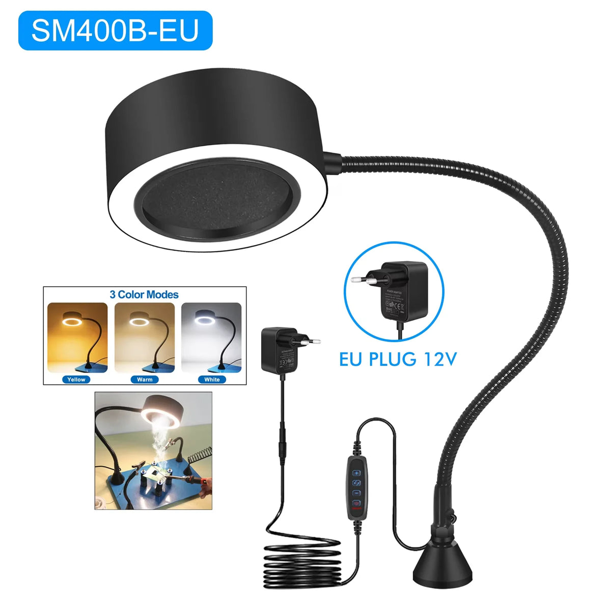 Welding Fume Extractor Fan with Light and 3-Piece Activated Carbon Filter