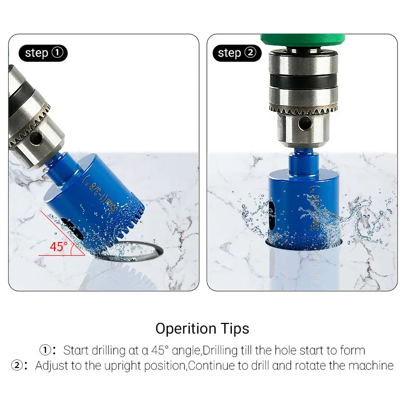 LOZLIN 10PCS Diamond Core Drill Bit Set 6-50mm Vacuum Brazed Hole Saw Kit for Porcelain Tile Ceramic Tile Granite Marble Stone Dry Drilling Cutter Tool Diamond Hole Cutter Drill Bits for Angle Grinder Hand Drill