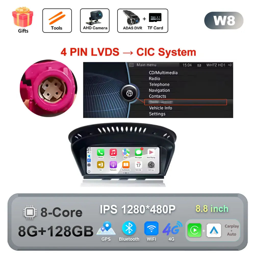Wireless CarPlay Android Auto Multimedia Radio for BMW E60 E90 - image 18
