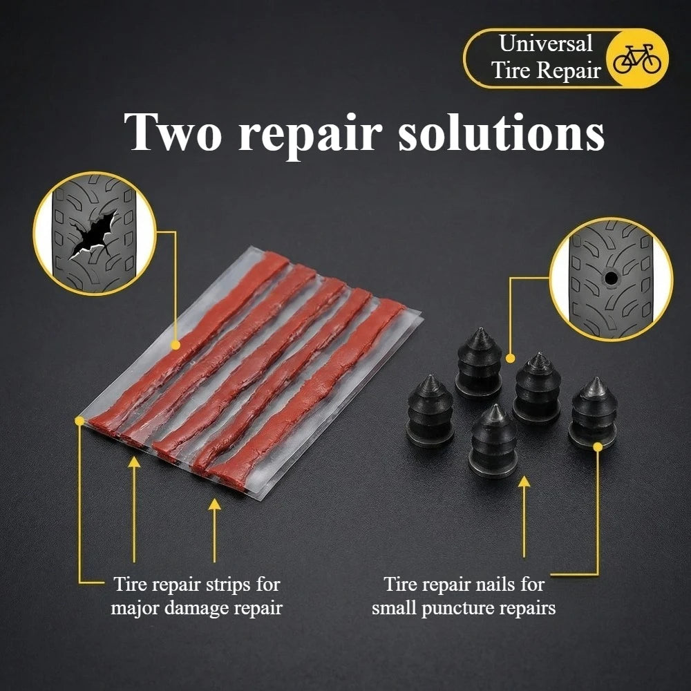 Universal Tire Repair Kit with Pliers & Valve Tools - Car Motorcycle - image 11