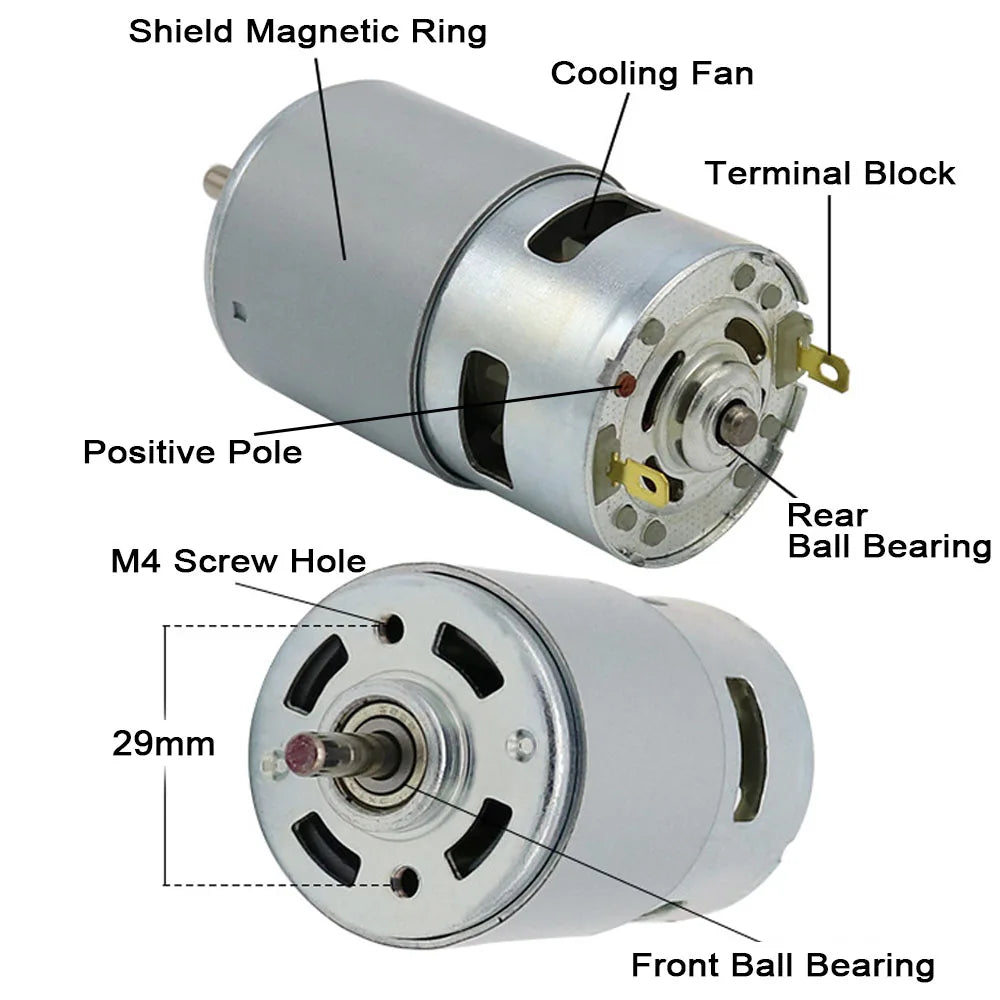 High-Speed 775/795/895 DC Motor - 12V/24V, 3000-12000 RPM - image 5
