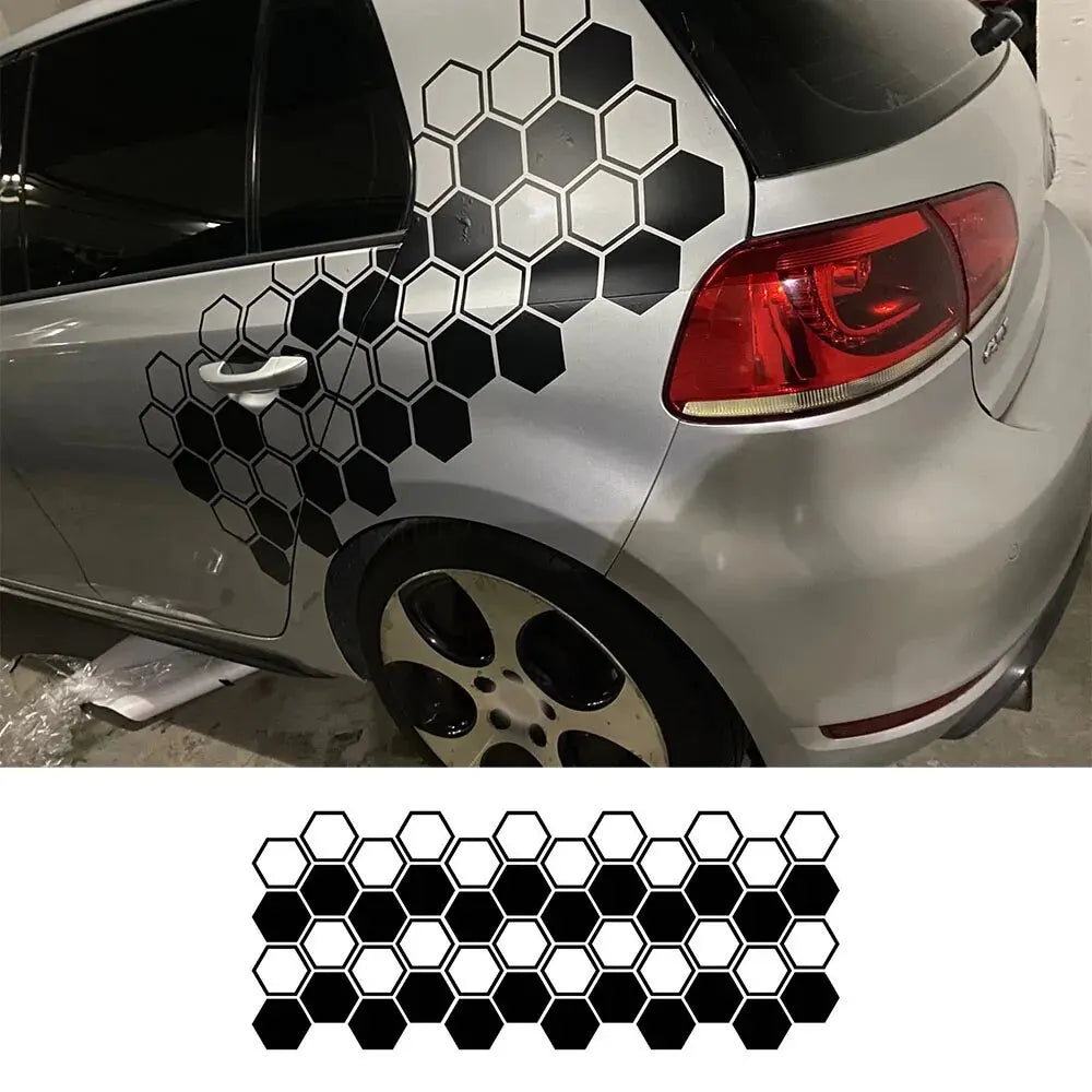 Honeycomb Pattern Car Side Vinyl Sticker for Body Panels