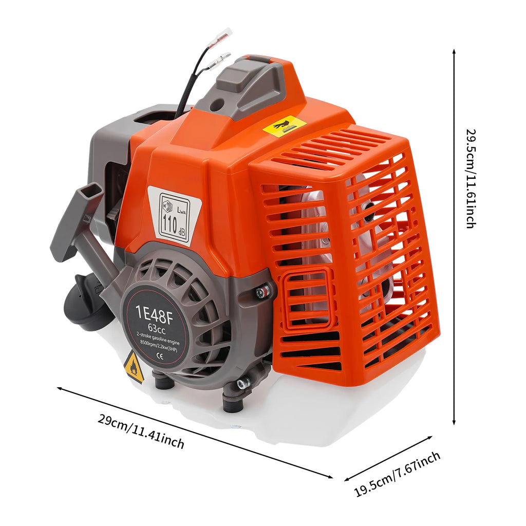 63cc 2-Stroke Gas Engine, 2.2 kW 8500 RPM for Tiller and Generator