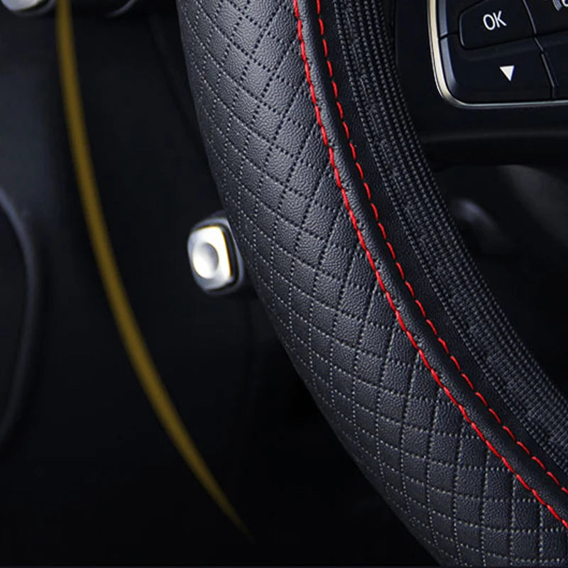 Full-Wrapped Car Steering Wheel Cover Anti-Slip Wear-Resistant Universal 37-39cm