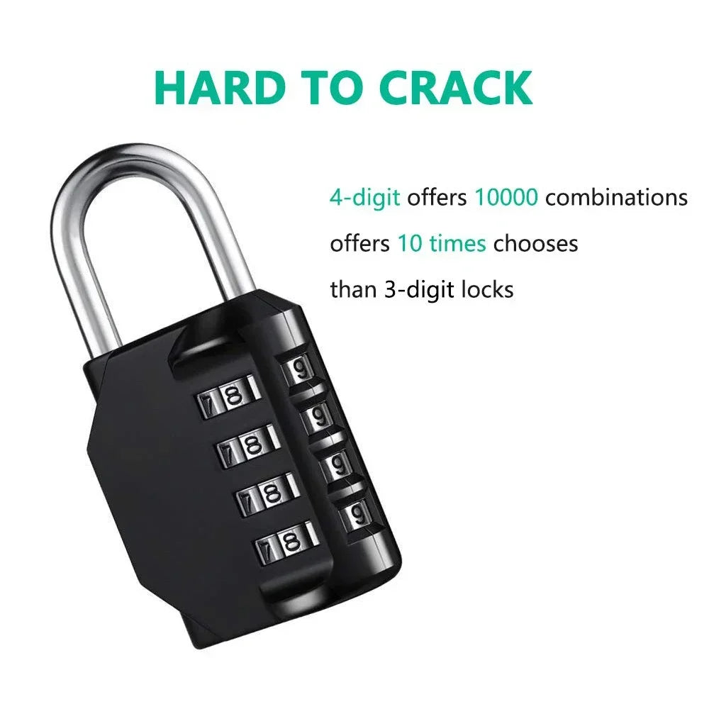 Heavy-Duty Waterproof Combination Padlock, 4-Digit Outdoor