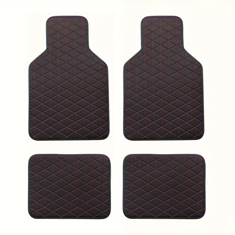 Waterproof PU Leather Car Floor Mat Set – 4 Piece - image 4