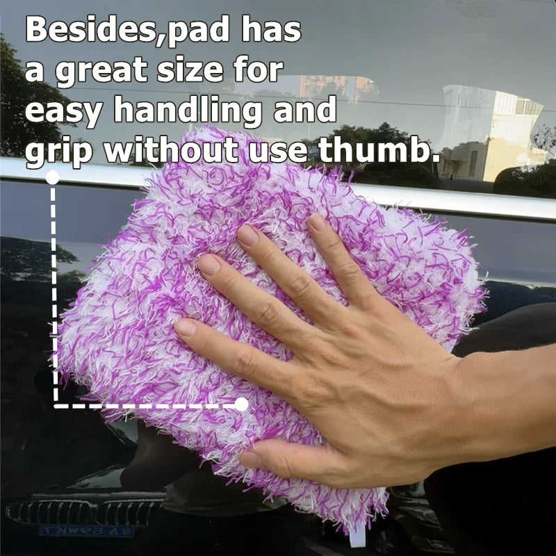 Microfiber Car Wash Pad with Side Opening, 7 x 8 Inch