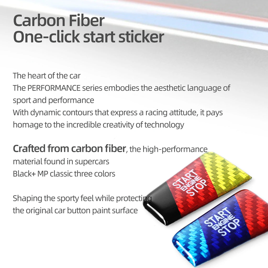 Carbon Fiber Look Start/Stop Button Sticker for 5 Series, X3