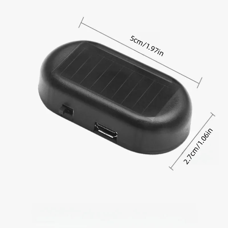 Solar Powered Car Alarm Warning Light, USB Rechargeable Security LED
