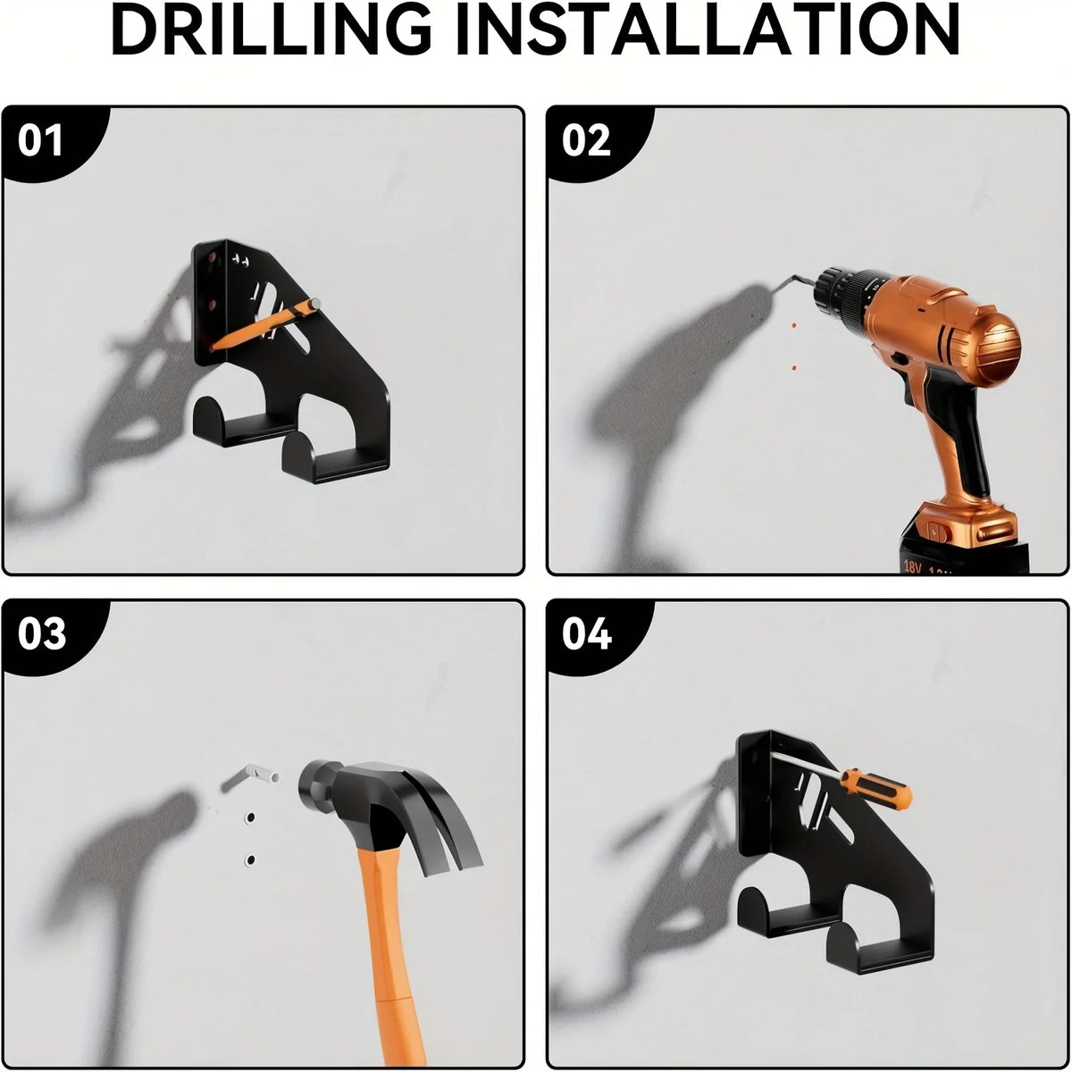 Heavy-Duty Wall-Mounted Chainsaw Hook Bracket