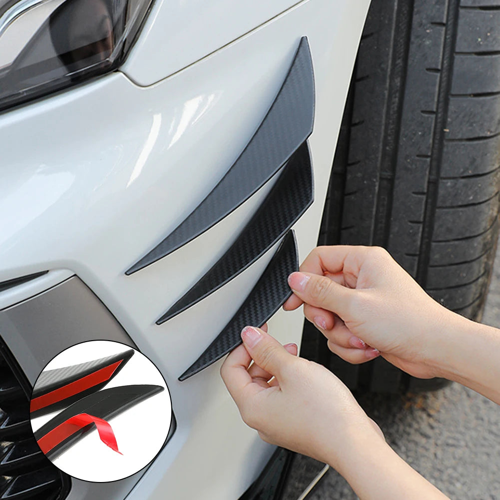 Universal Front Bumper Lip Spoiler Canards 4 or 6 Piece Set - image 9