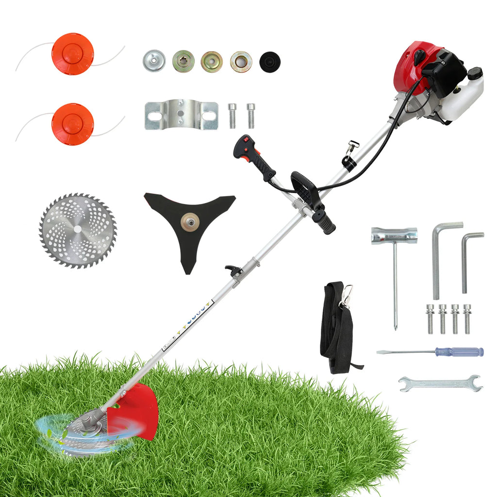 52cc Gas Lawn Trimmer 4-in-1, 2-Stroke Weed Eater with 4 Heads