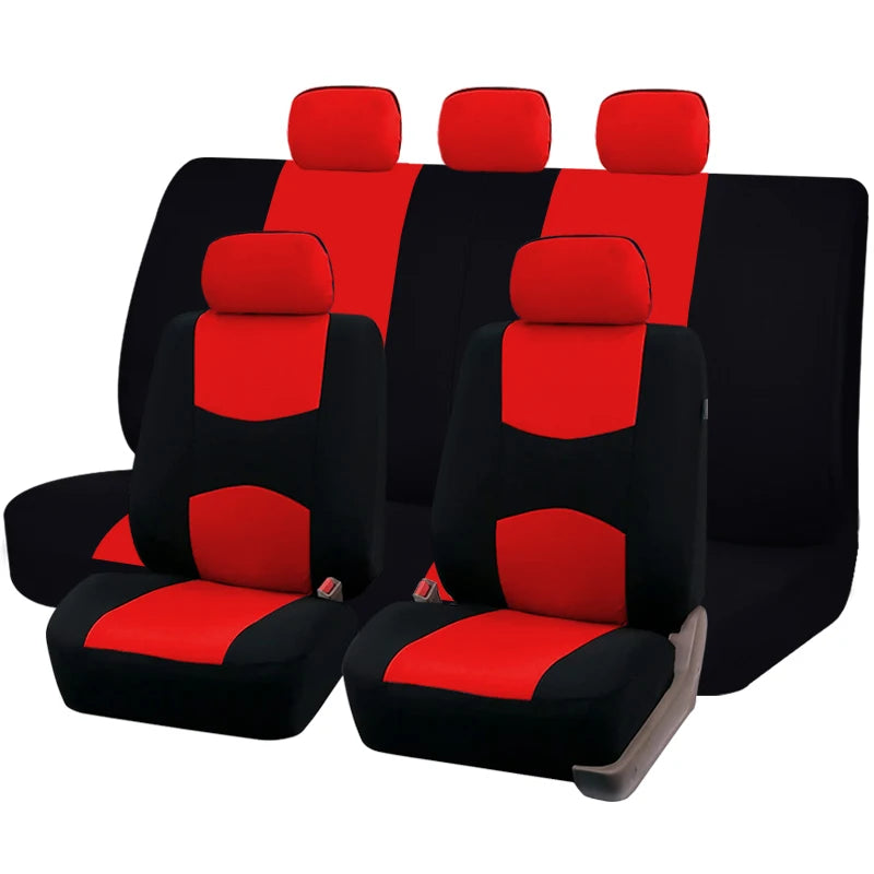 Two-Tone Polyester Car Seat Cover Set for Cars, SUVs and Vans