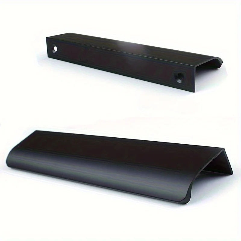 4-Piece Black Hidden Drawer Finger Pull Handles