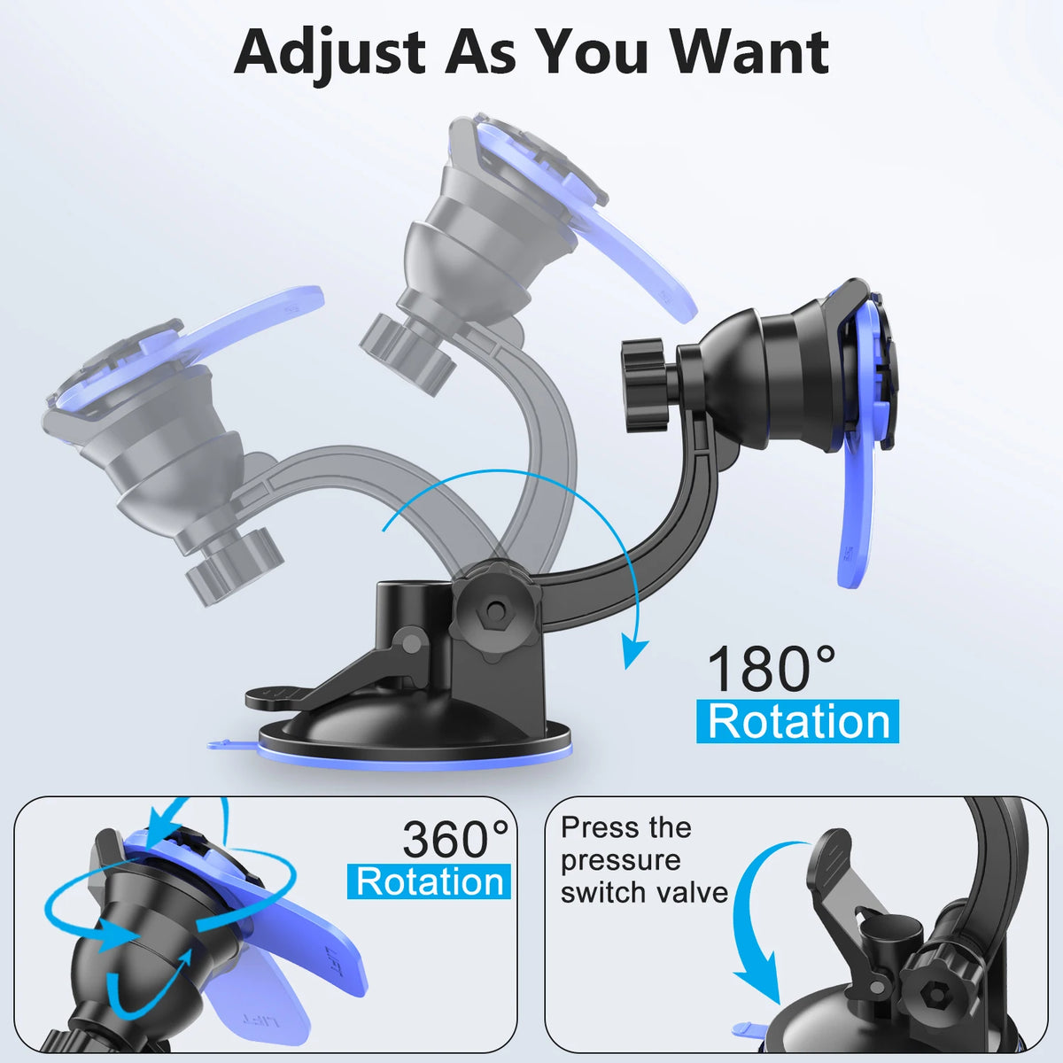 360° Rotatable Car Phone Mount – Dashboard & Windshield