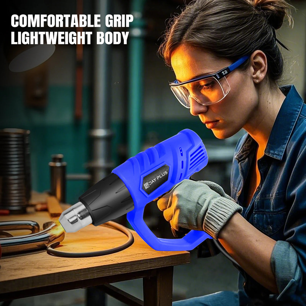 2000W Heavy Duty Heat Gun, 140-1112°F Variable Temperature with 4 Nozzles for DIY and Welding