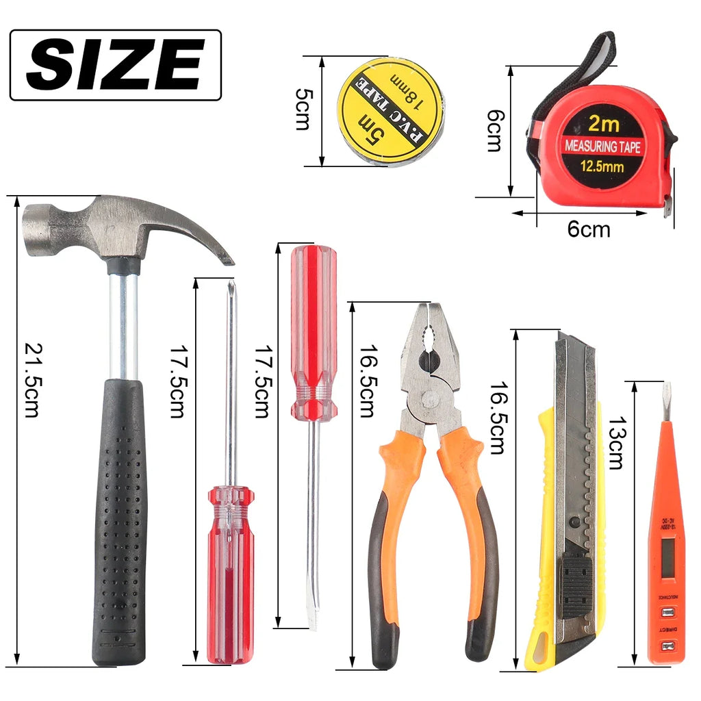 8/9/12/13Pcs Household Tool Set – Repair Kit with Screwdriver & Hammer - image 9