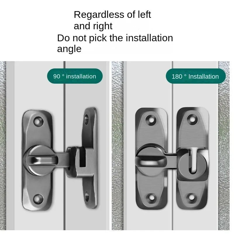 90/180° Flip Door Latch – Zinc Alloy Security Bolt